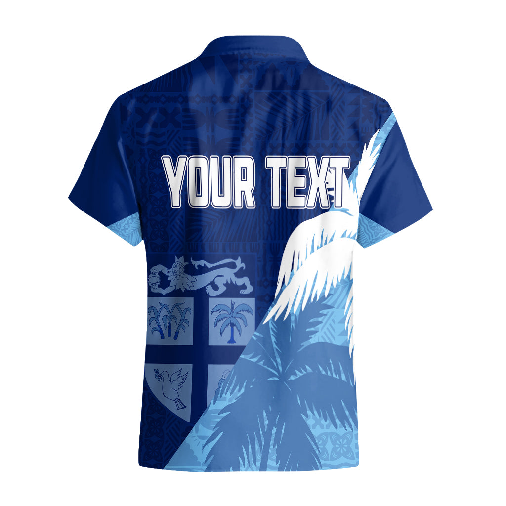 Personalised Fiji Rugby Hawaiian Shirt Palm Trees Mix Tapa - Vibe Hoodie Shop