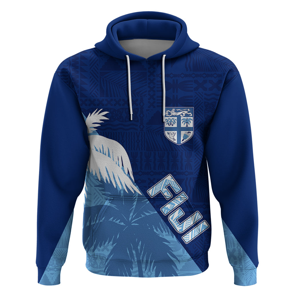 Personalised Fiji Rugby Hoodie Palm Trees Mix Tapa LT7 - Vibe Hoodie Shop
