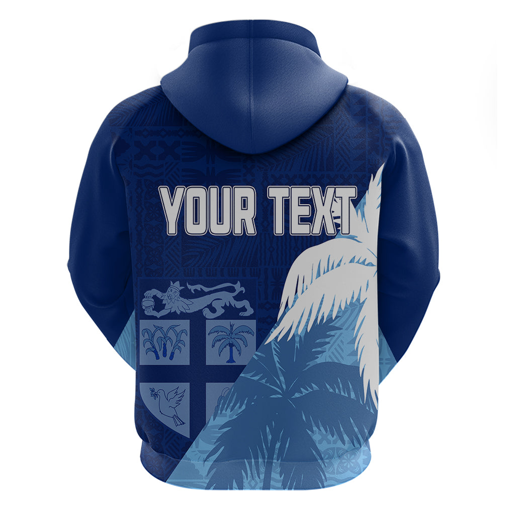 Personalised Fiji Rugby Hoodie Palm Trees Mix Tapa LT7 - Vibe Hoodie Shop
