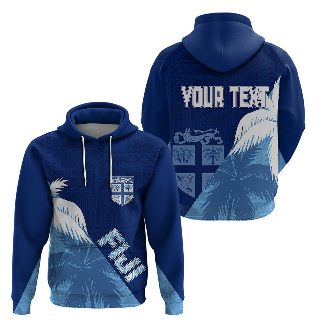 Personalised Fiji Rugby Hoodie Palm Trees Mix Tapa LT7 - Vibe Hoodie Shop