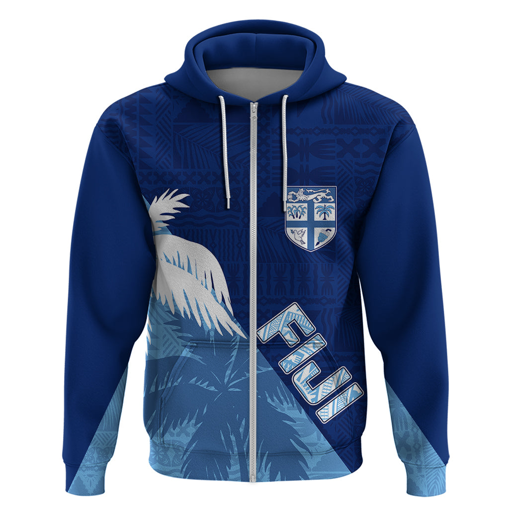 Personalised Fiji Rugby Hoodie Palm Trees Mix Tapa LT7 - Vibe Hoodie Shop