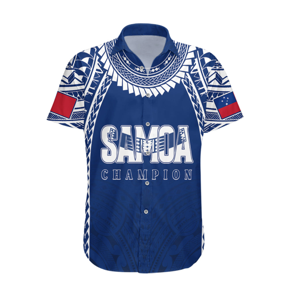 Personalised Samoa Rugby Hawaiian Shirt WC 2023 Champions - Vibe Hoodie Shop