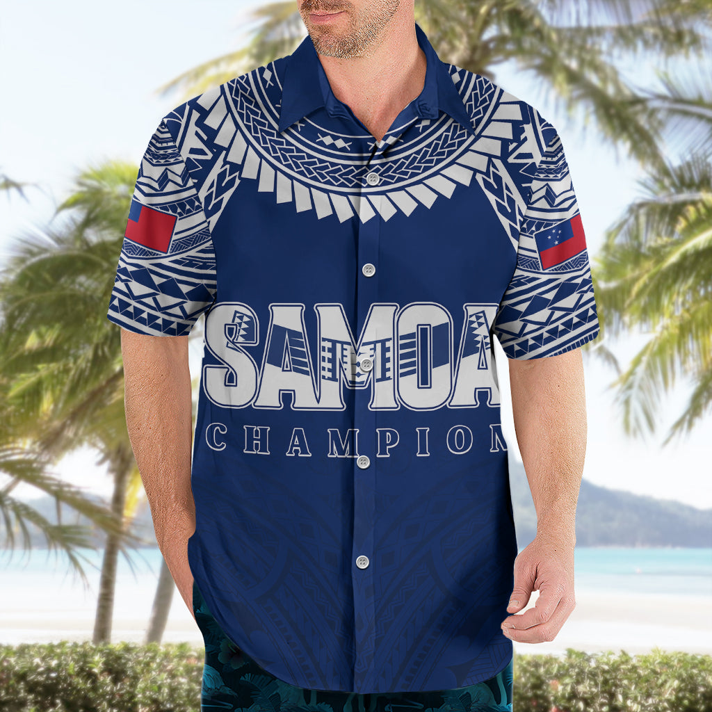 Personalised Samoa Rugby Hawaiian Shirt WC 2023 Champions - Vibe Hoodie Shop
