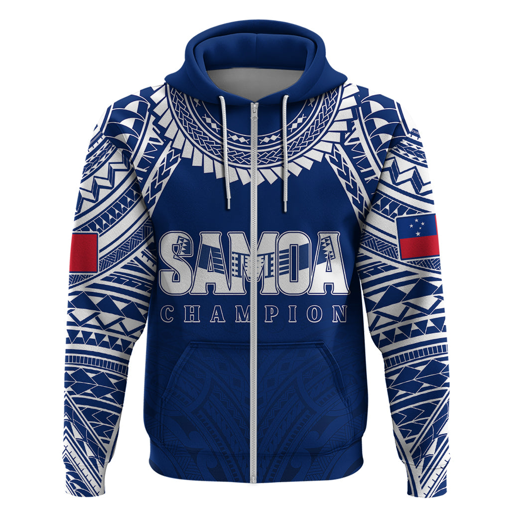 Personalised Samoa Rugby Hoodie WC 2023 Champions LT7 - Vibe Hoodie Shop