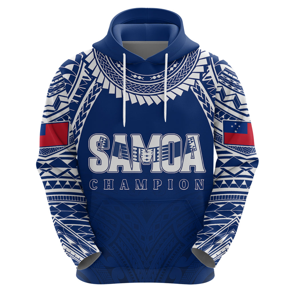 Personalised Samoa Rugby Hoodie WC 2023 Champions LT7 - Vibe Hoodie Shop