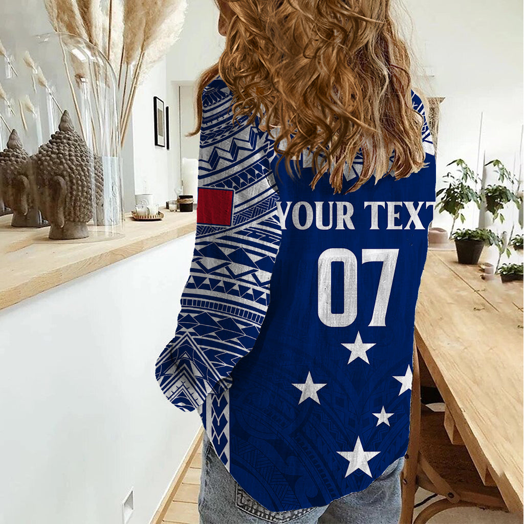 Personalised Samoa Rugby Women Casual Shirt WC 2023 Champions - Vibe Hoodie Shop