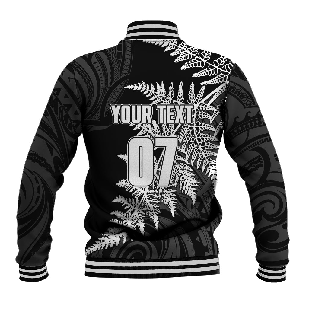 Personalised New Zealand Rugby Baseball Jacket World Cup 2023 Silver Fern Champions - Vibe Hoodie Shop