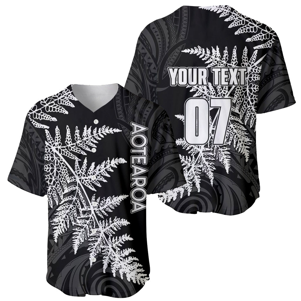 Personalised New Zealand Rugby Baseball Jersey World Cup 2023 Silver Fern Champions - Vibe Hoodie Shop