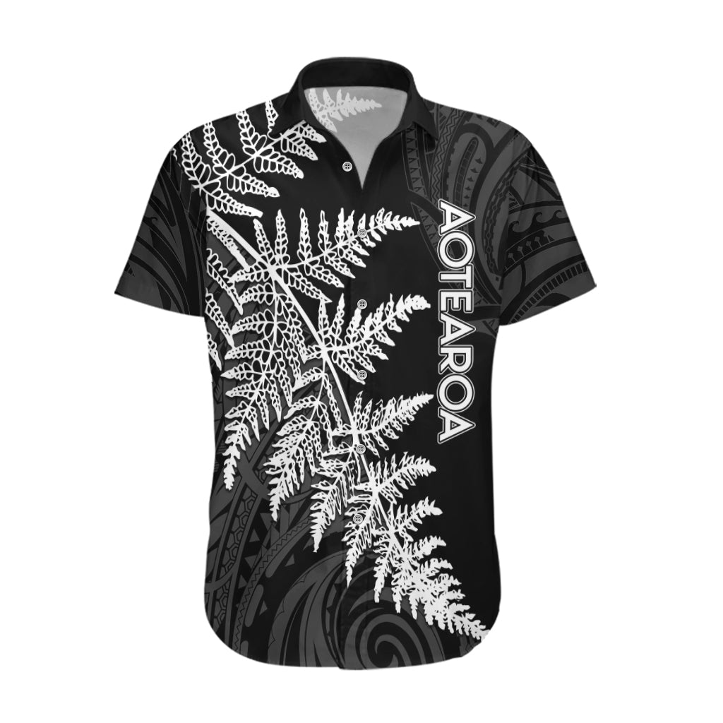 Personalised New Zealand Rugby Hawaiian Shirt World Cup 2023 Silver Fern Champions - Vibe Hoodie Shop