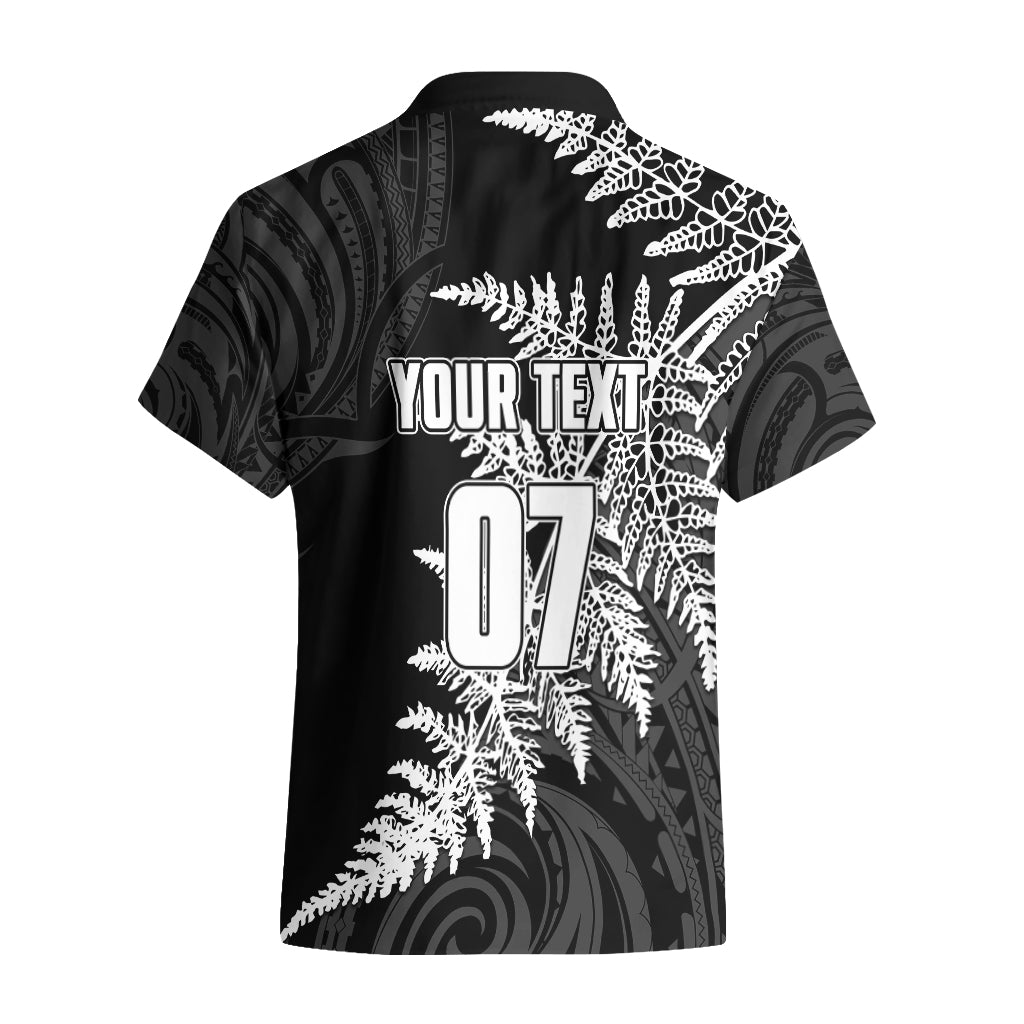 Personalised New Zealand Rugby Hawaiian Shirt World Cup 2023 Silver Fern Champions - Vibe Hoodie Shop