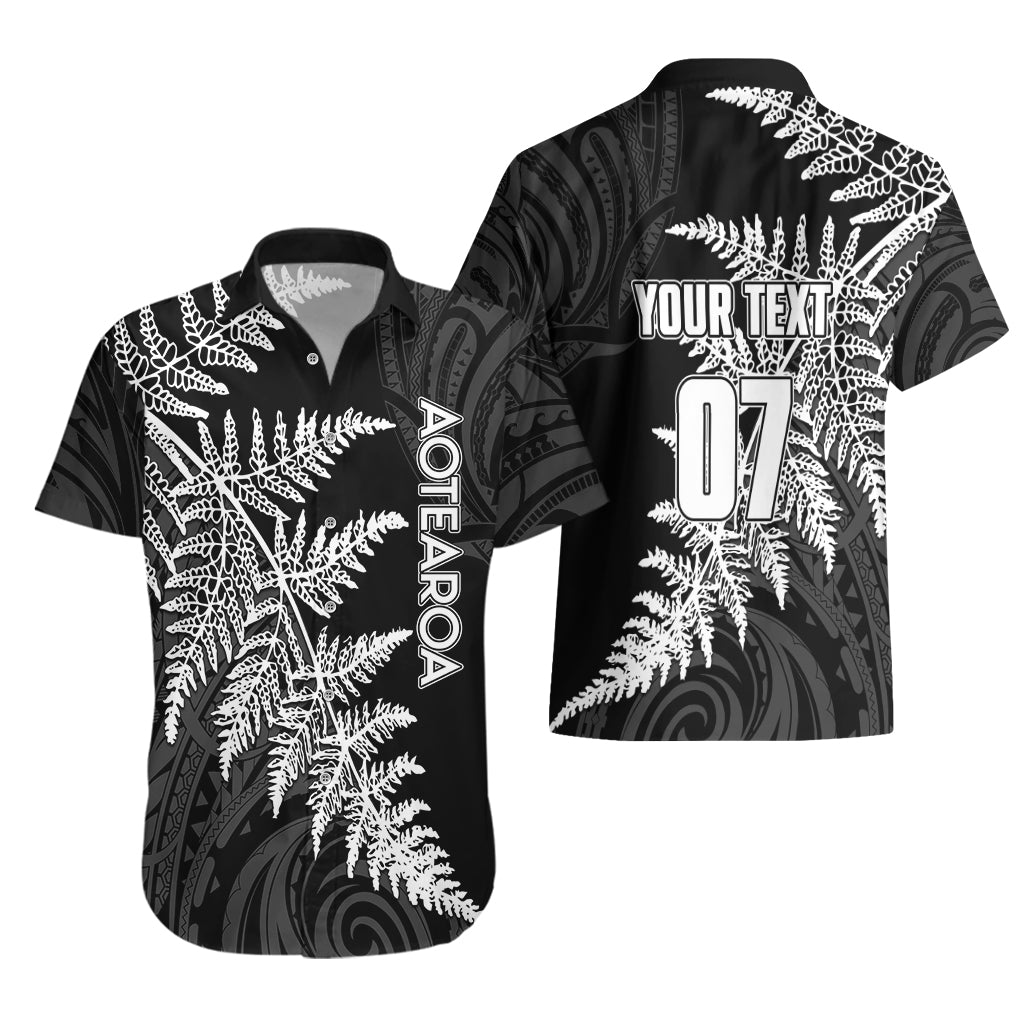 Personalised New Zealand Rugby Hawaiian Shirt World Cup 2023 Silver Fern Champions - Vibe Hoodie Shop
