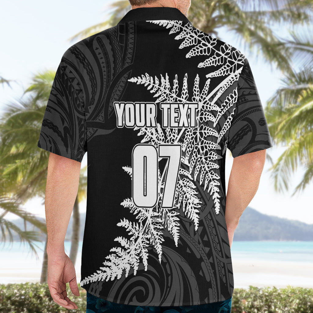 Personalised New Zealand Rugby Hawaiian Shirt World Cup 2023 Silver Fern Champions - Vibe Hoodie Shop