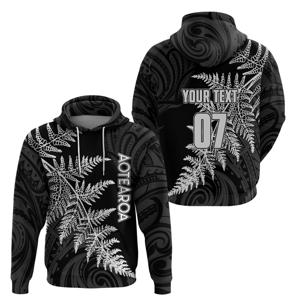 Personalised New Zealand Rugby Hoodie World Cup 2023 Silver Fern Champions LT7 - Vibe Hoodie Shop