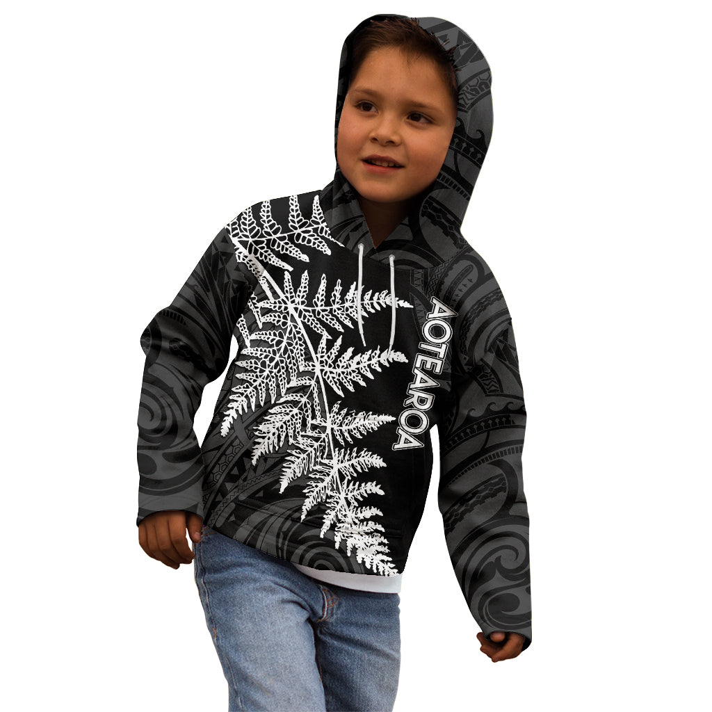 Personalised New Zealand Rugby Kid Hoodie World Cup 2023 Silver Fern Champions - Vibe Hoodie Shop