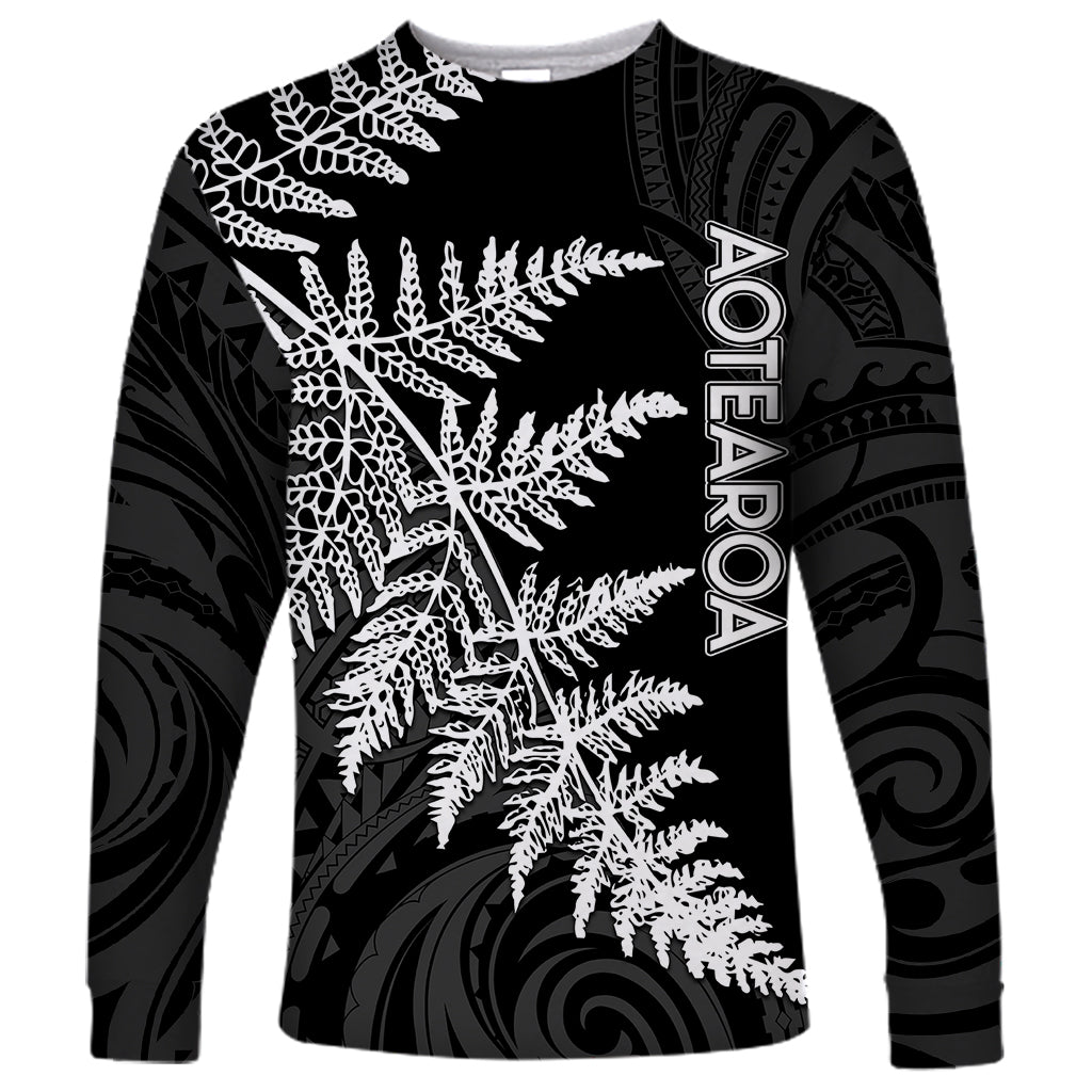 Personalised New Zealand Rugby Long Sleeve Shirt World Cup 2023 Silver Fern Champions - Vibe Hoodie Shop