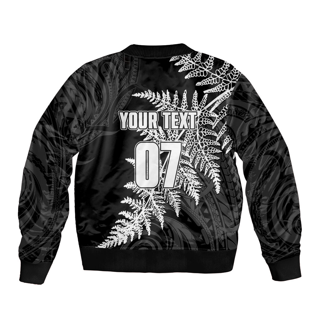 personalised-new-zealand-rugby-sleeve-zip-bomber-jacket-world-cup-2023-silver-fern-champions