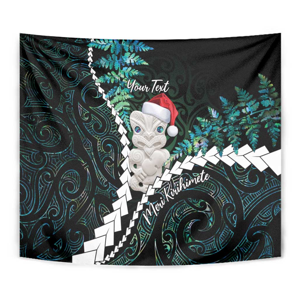 New Zealand Personalised Tapestry Meri Kirihimete Kowhaiwhai Mix Paua Shell - Emerald - Vibe Hoodie Shop