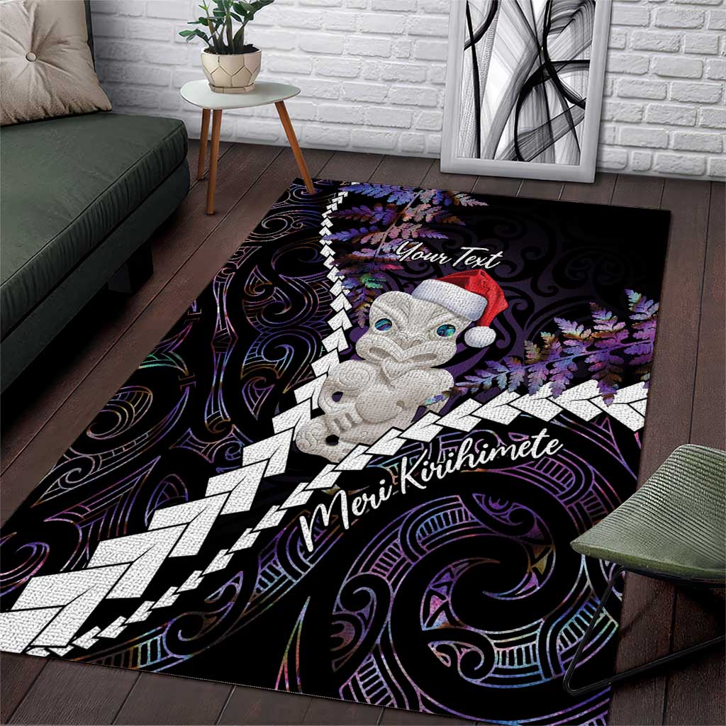 New Zealand Personalised Area Rug Meri Kirihimete Kowhaiwhai Mix Paua Shell - Amethys - Vibe Hoodie Shop