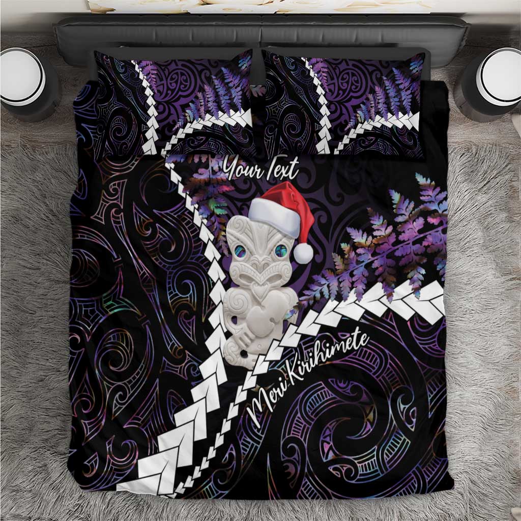 New Zealand Personalised Bedding Set Meri Kirihimete Kowhaiwhai Mix Paua Shell - Amethys - Vibe Hoodie Shop