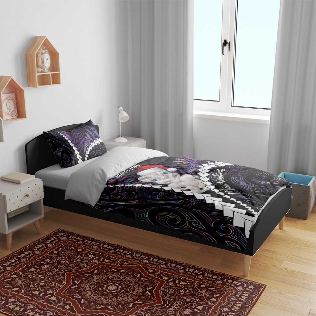 New Zealand Personalised Bedding Set Meri Kirihimete Kowhaiwhai Mix Paua Shell - Amethys - Vibe Hoodie Shop
