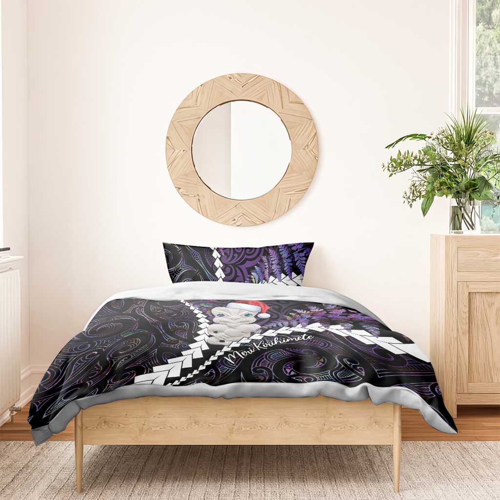 New Zealand Personalised Bedding Set Meri Kirihimete Kowhaiwhai Mix Paua Shell - Amethys - Vibe Hoodie Shop