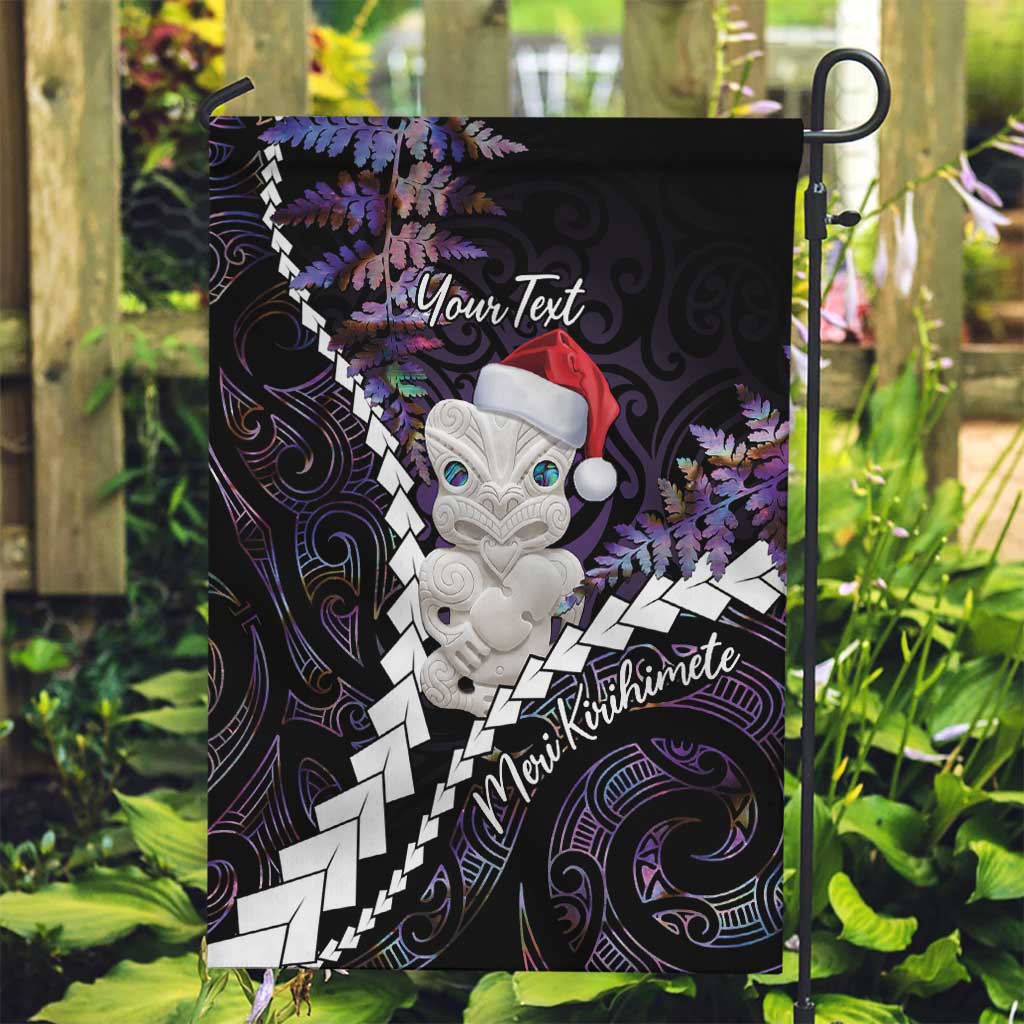 New Zealand Personalised Garden Flag Meri Kirihimete Kowhaiwhai Mix Paua Shell - Amethys - Vibe Hoodie Shop