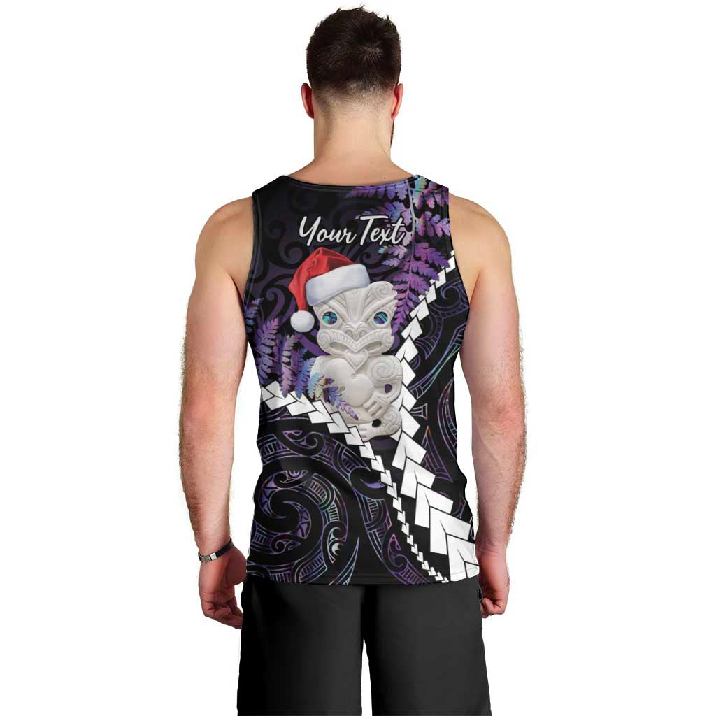 New Zealand Personalised Men Tank Top Meri Kirihimete Kowhaiwhai Mix Paua Shell - Amethys - Vibe Hoodie Shop