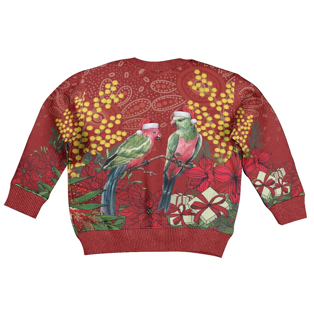 Merry Chrissie Australia King Parrots Kid Ugly Christmas Sweater Aboriginal Art - Vibe Hoodie