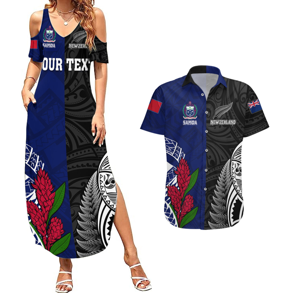 personalised-new-zealand-vs-samoa-rugby-couples-matching-summer-maxi-dress-and-hawaiian-shirt-go-champions