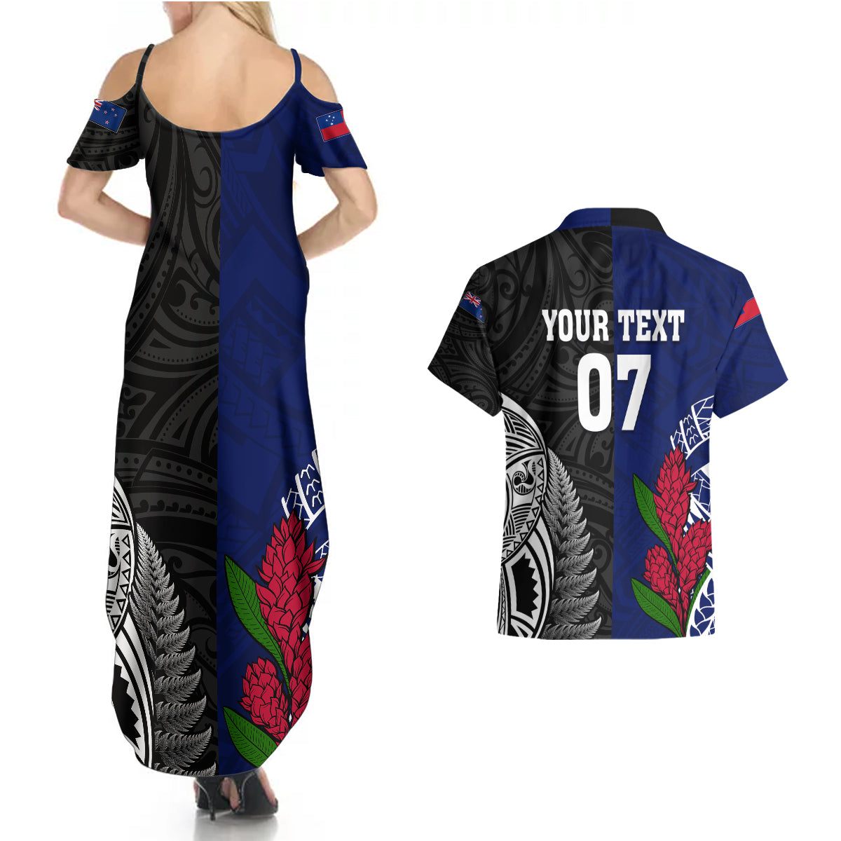 personalised-new-zealand-vs-samoa-rugby-couples-matching-summer-maxi-dress-and-hawaiian-shirt-go-champions