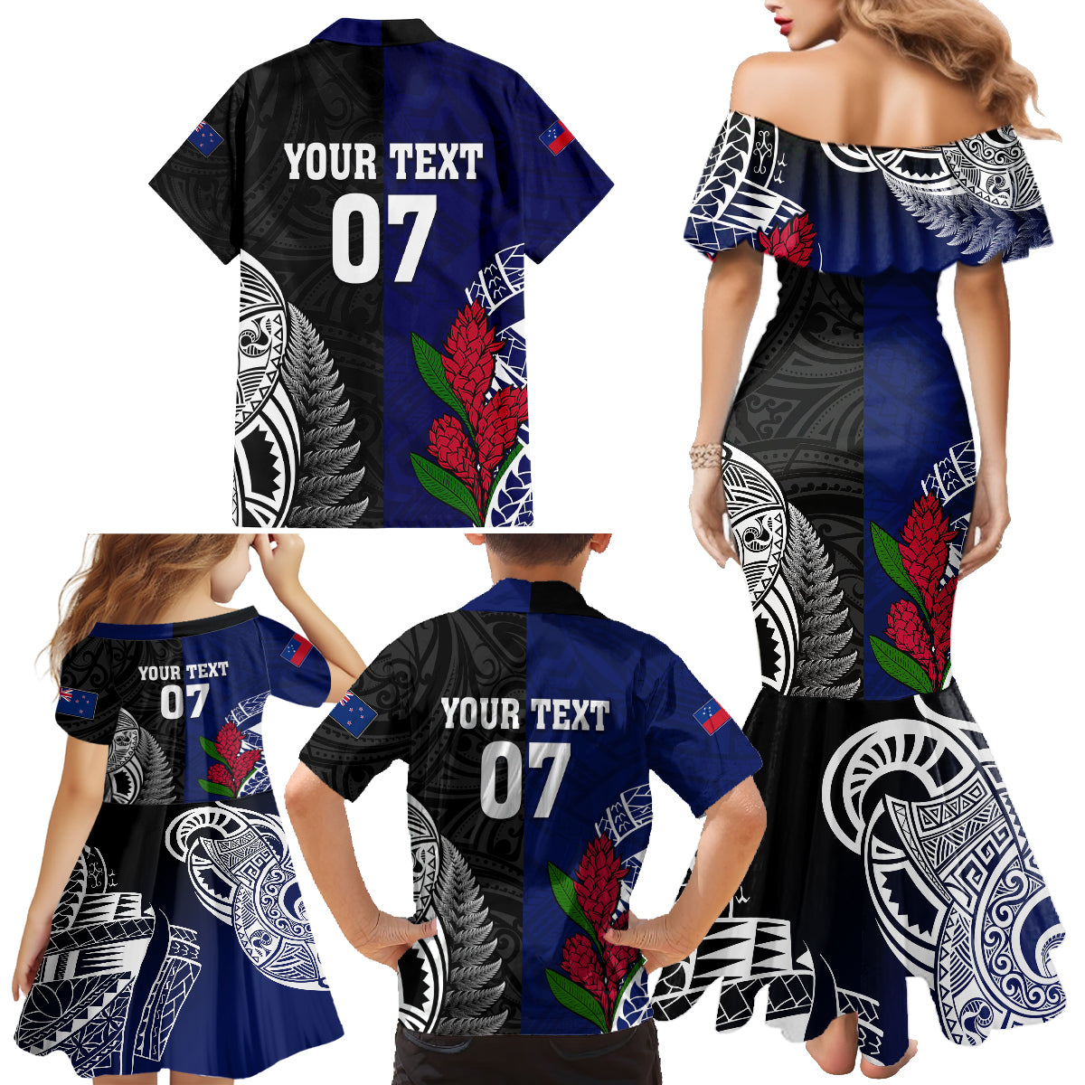 personalised-new-zealand-vs-samoa-rugby-family-matching-mermaid-dress-and-hawaiian-shirt-go-champions