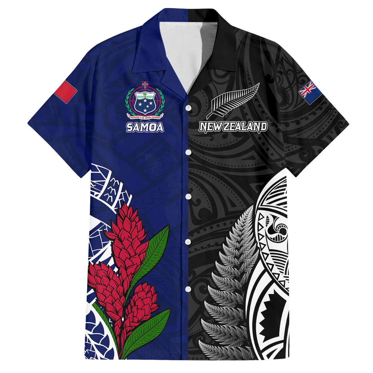 personalised-new-zealand-vs-samoa-rugby-family-matching-mermaid-dress-and-hawaiian-shirt-go-champions
