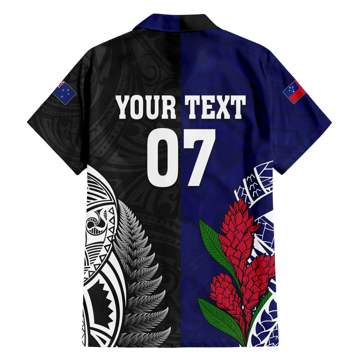 personalised-new-zealand-vs-samoa-rugby-family-matching-off-shoulder-long-sleeve-dress-and-hawaiian-shirt-go-champions