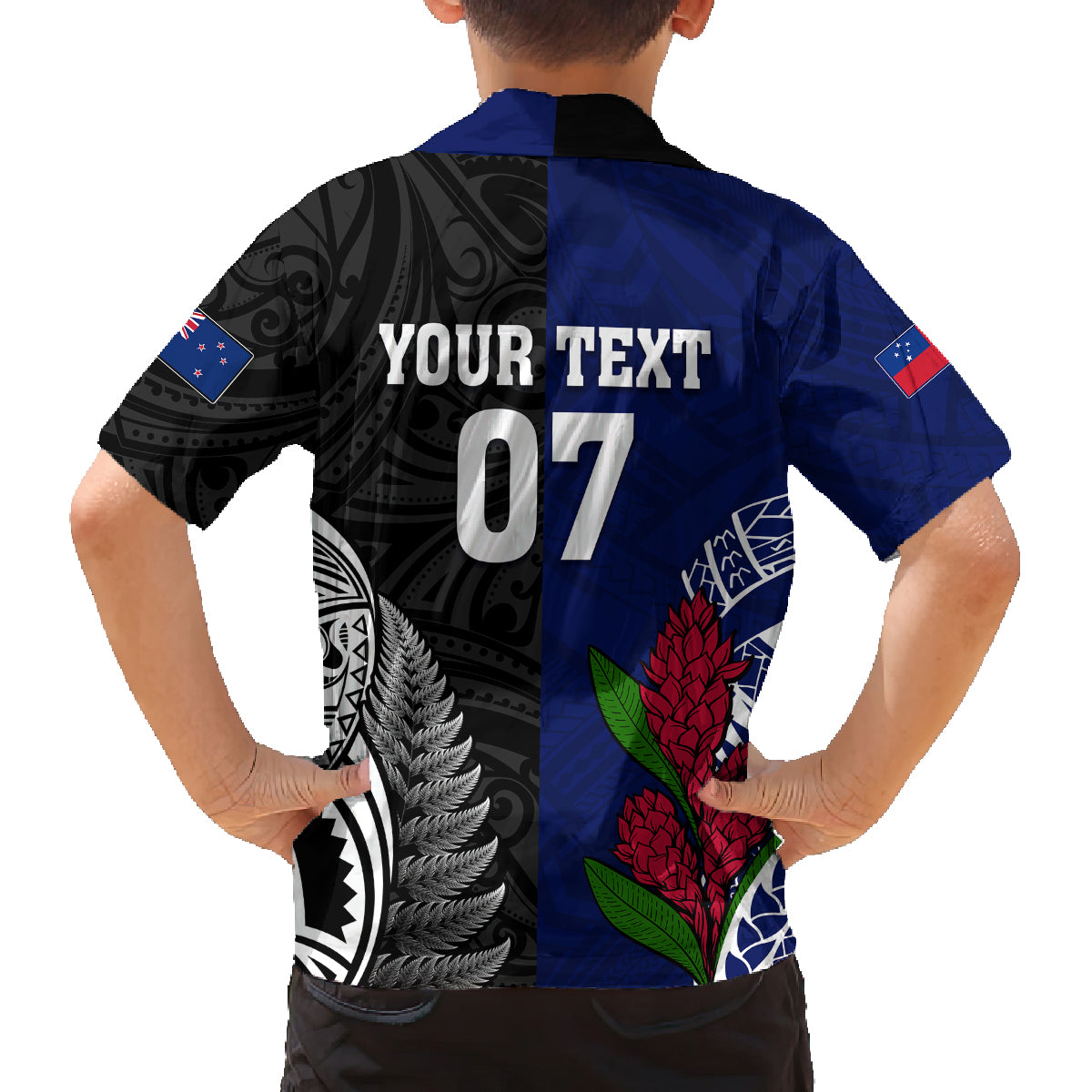 personalised-new-zealand-vs-samoa-rugby-family-matching-short-sleeve-bodycon-dress-and-hawaiian-shirt-go-champions