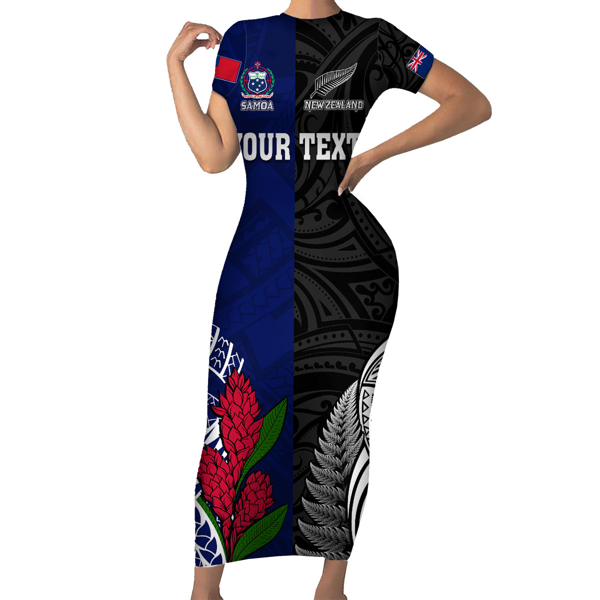 personalised-new-zealand-vs-samoa-rugby-family-matching-short-sleeve-bodycon-dress-and-hawaiian-shirt-go-champions