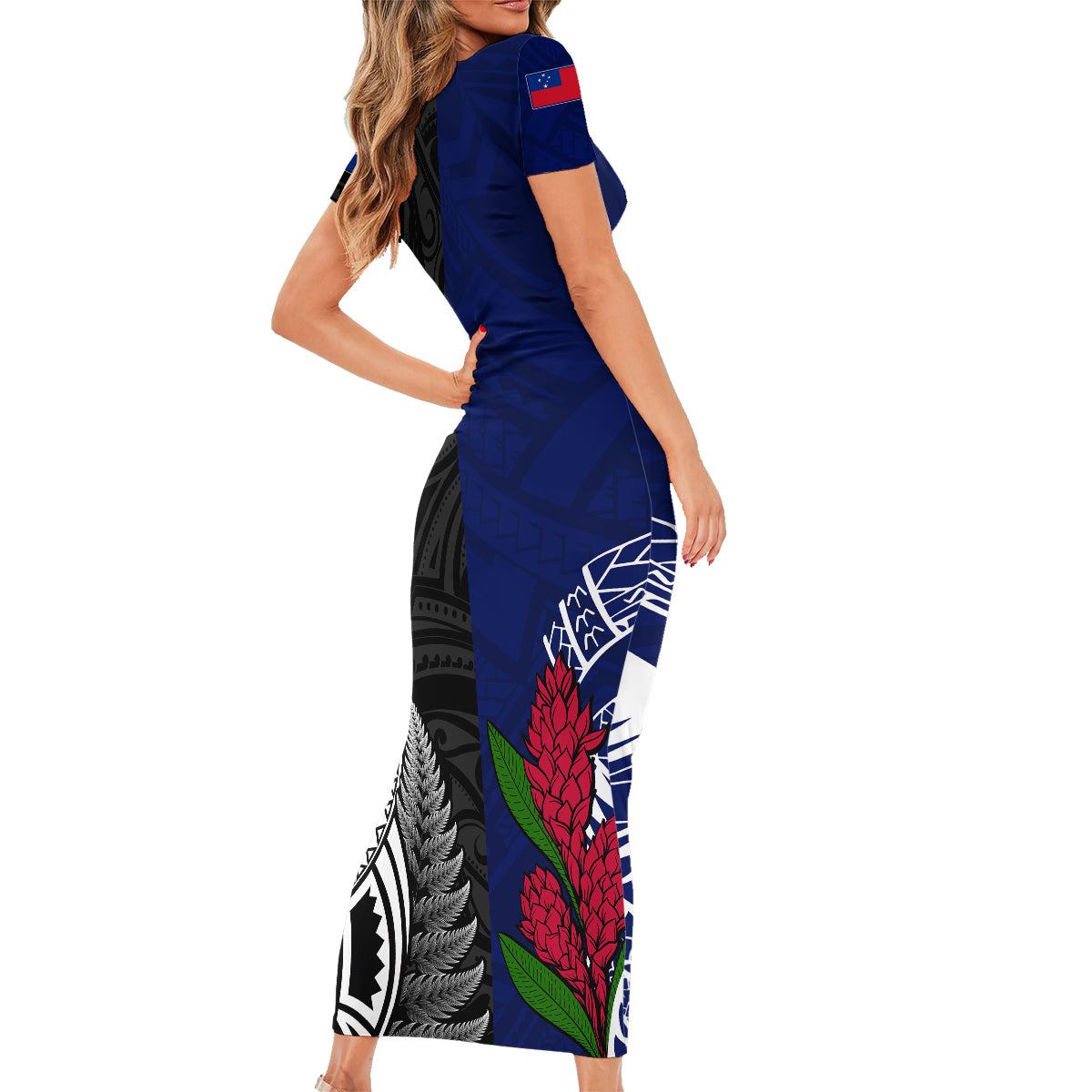 personalised-new-zealand-vs-samoa-rugby-family-matching-short-sleeve-bodycon-dress-and-hawaiian-shirt-go-champions