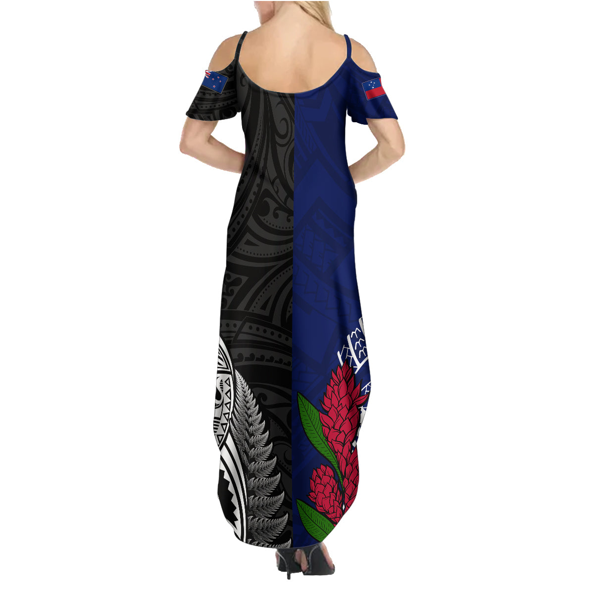 personalised-new-zealand-vs-samoa-rugby-family-matching-summer-maxi-dress-and-hawaiian-shirt-go-champions