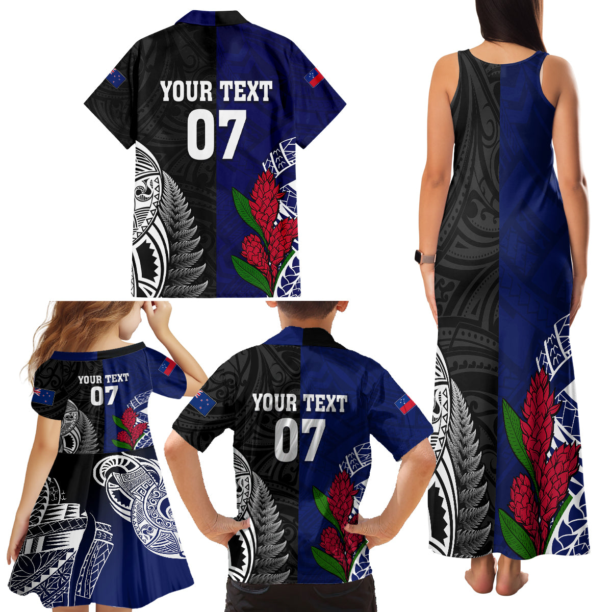 personalised-new-zealand-vs-samoa-rugby-family-matching-tank-maxi-dress-and-hawaiian-shirt-go-champions