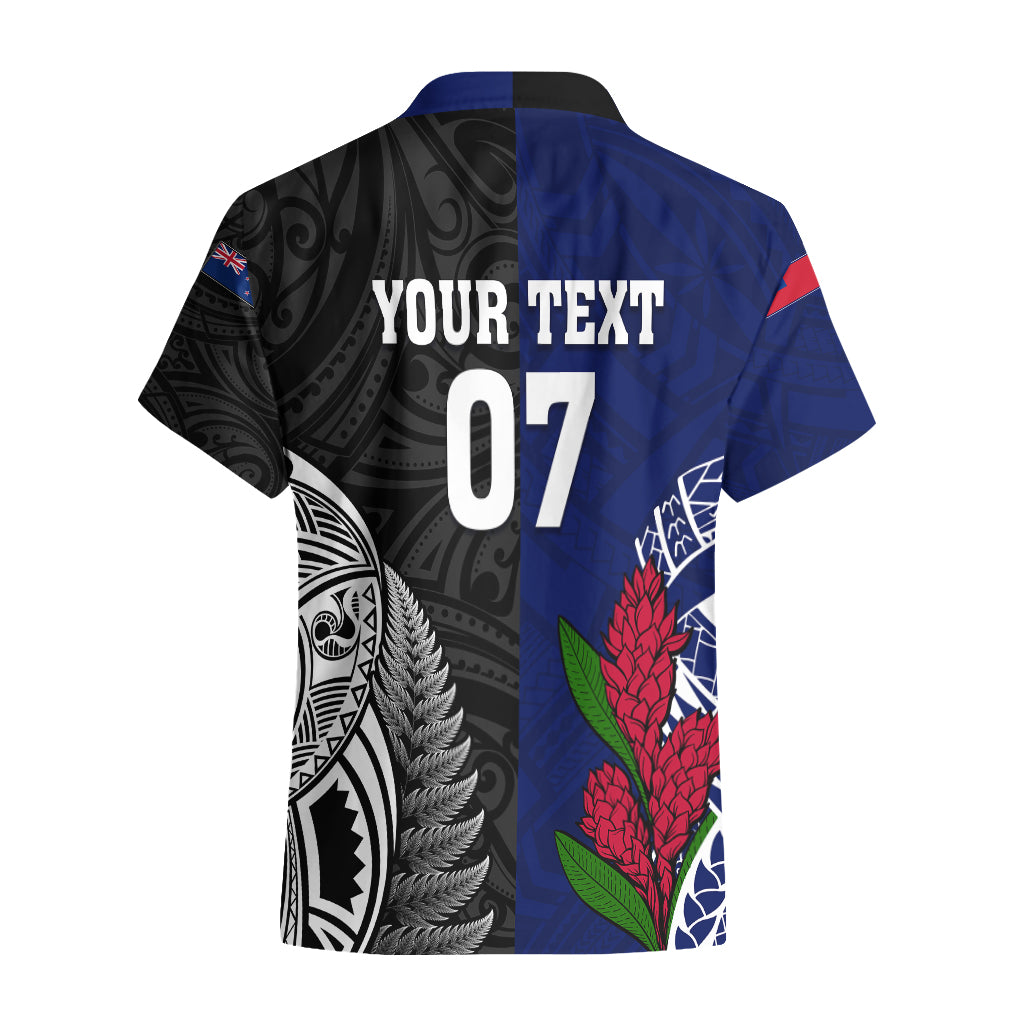 Personalised New Zealand Vs Samoa Rugby Hawaiian Shirt Go Champions - Vibe Hoodie Shop