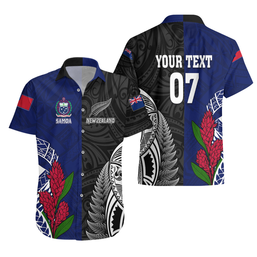 Personalised New Zealand Vs Samoa Rugby Hawaiian Shirt Go Champions - Vibe Hoodie Shop