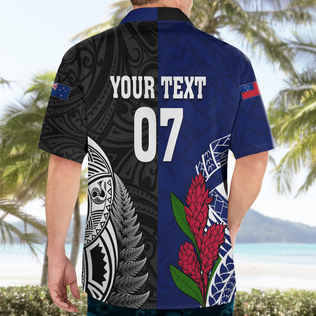 Personalised New Zealand Vs Samoa Rugby Hawaiian Shirt Go Champions - Vibe Hoodie Shop