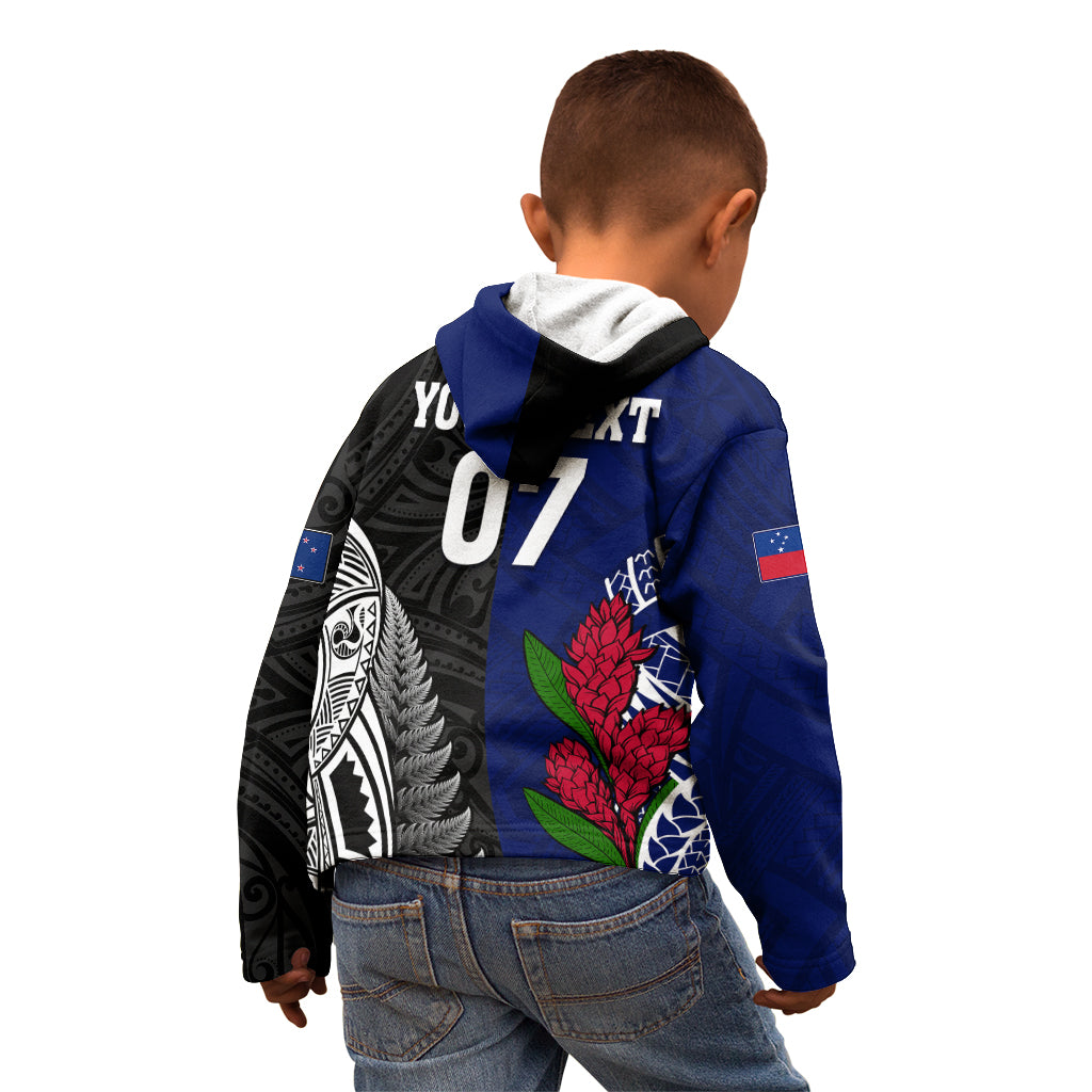 Personalised New Zealand Vs Samoa Rugby Kid Hoodie Go Champions - Vibe Hoodie Shop