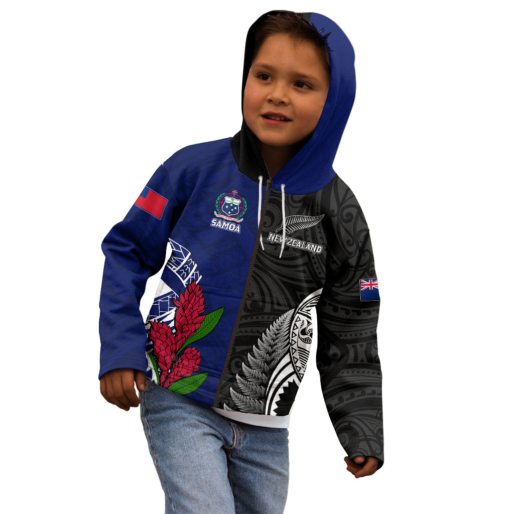 Personalised New Zealand Vs Samoa Rugby Kid Hoodie Go Champions - Vibe Hoodie Shop
