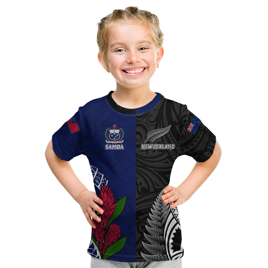 Personalised New Zealand Vs Samoa Rugby Kid T Shirt Go Champions - Vibe Hoodie Shop