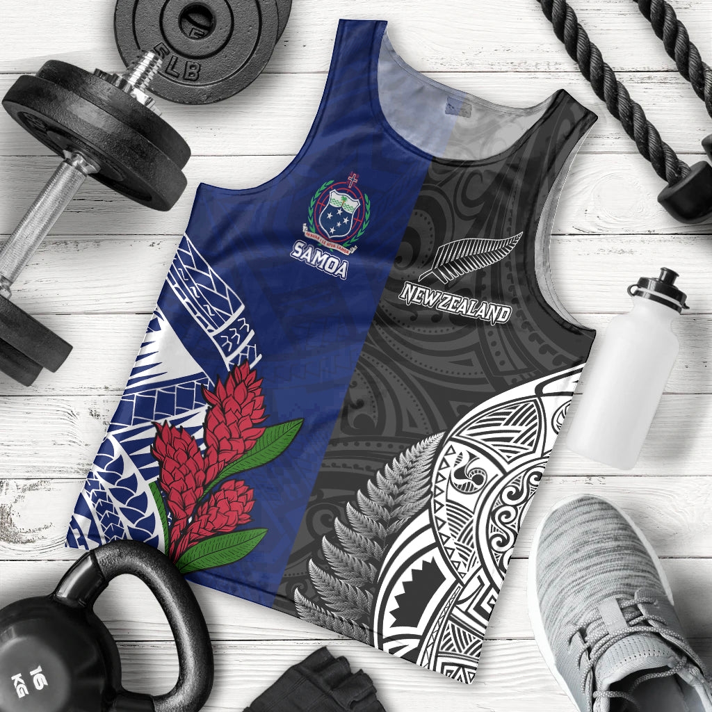 Personalised New Zealand Vs Samoa Rugby Men Tank Top Go Champions - Vibe Hoodie Shop