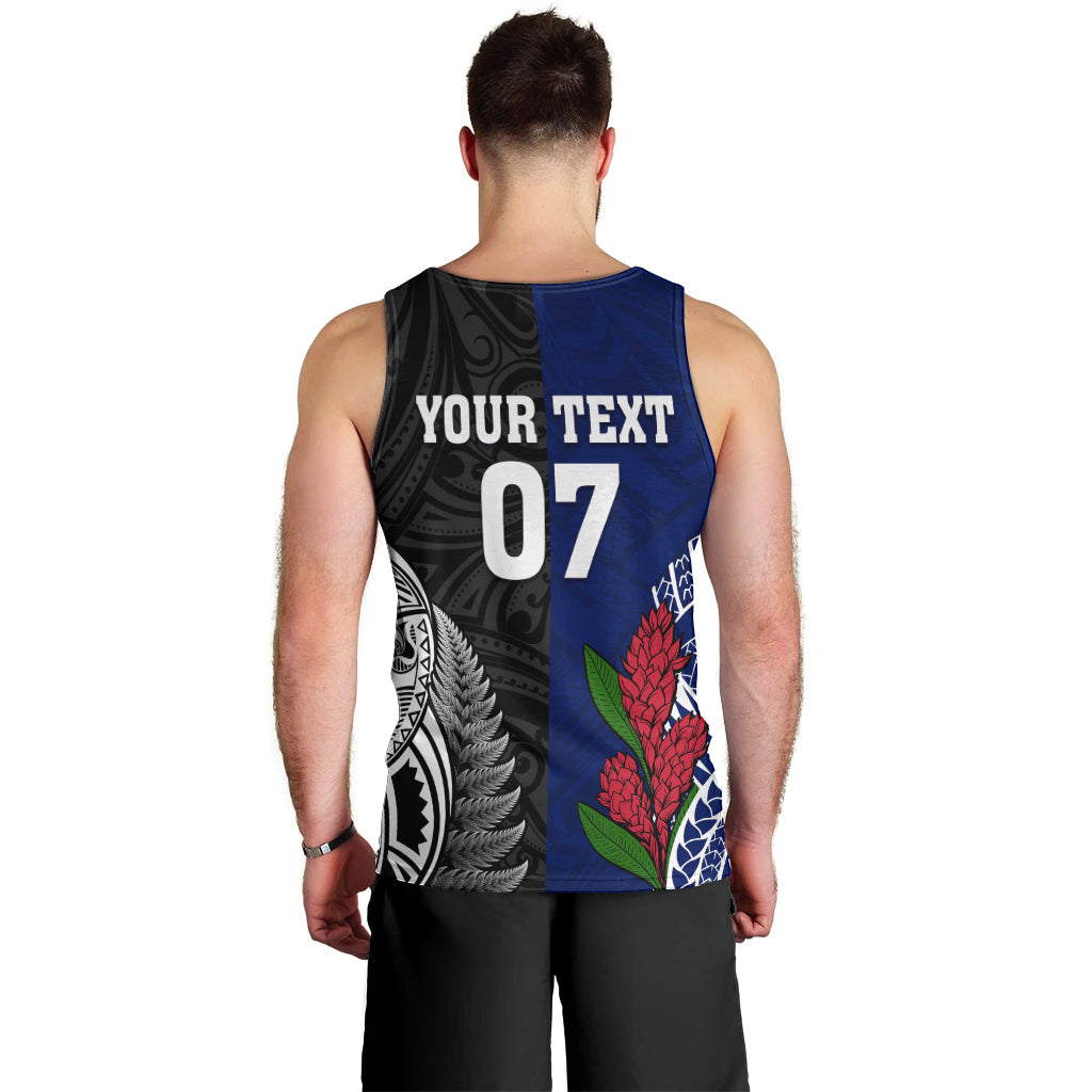 Personalised New Zealand Vs Samoa Rugby Men Tank Top Go Champions - Vibe Hoodie Shop