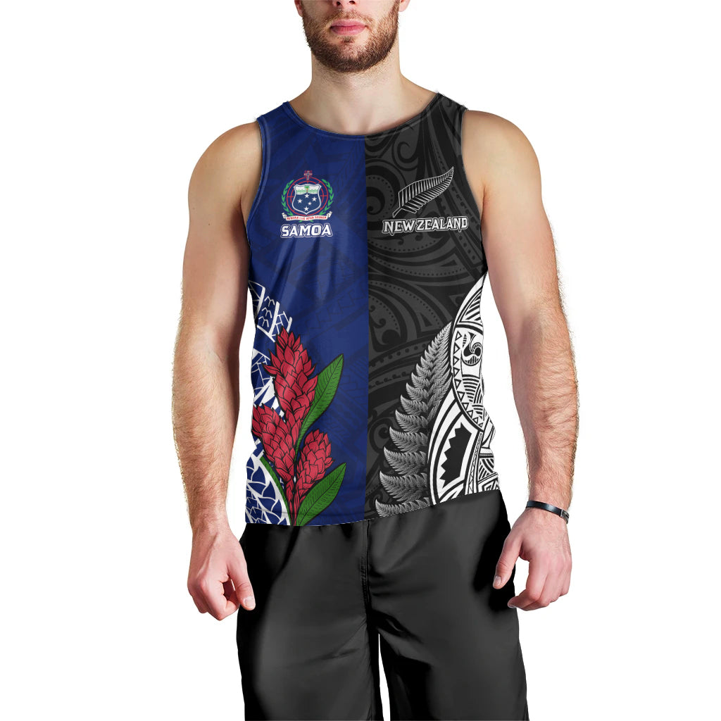 Personalised New Zealand Vs Samoa Rugby Men Tank Top Go Champions - Vibe Hoodie Shop