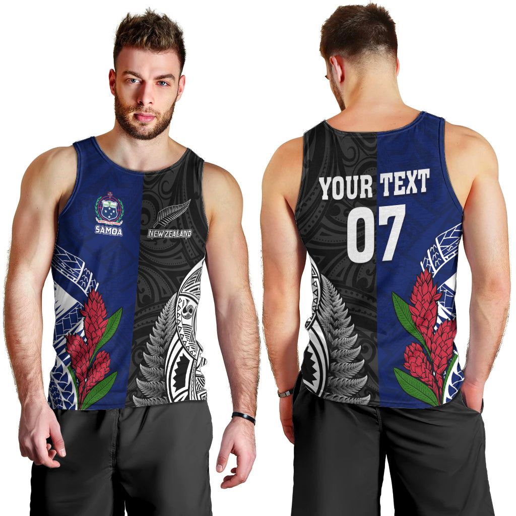 Personalised New Zealand Vs Samoa Rugby Men Tank Top Go Champions - Vibe Hoodie Shop
