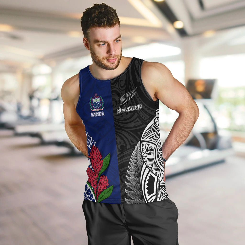 Personalised New Zealand Vs Samoa Rugby Men Tank Top Go Champions - Vibe Hoodie Shop