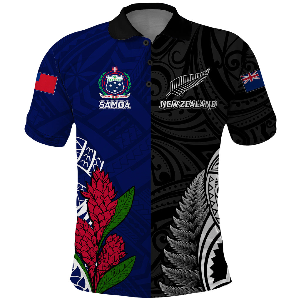 Personalised New Zealand Vs Samoa Rugby Polo Shirt Go Champions - Vibe Hoodie Shop
